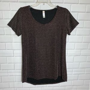 Lularoe Elegant Classic T Copper Black Shirt EUC
